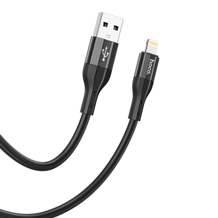 Кабель HOCO X72 Creator silicone charging data cable for iP Black (6931474761750)