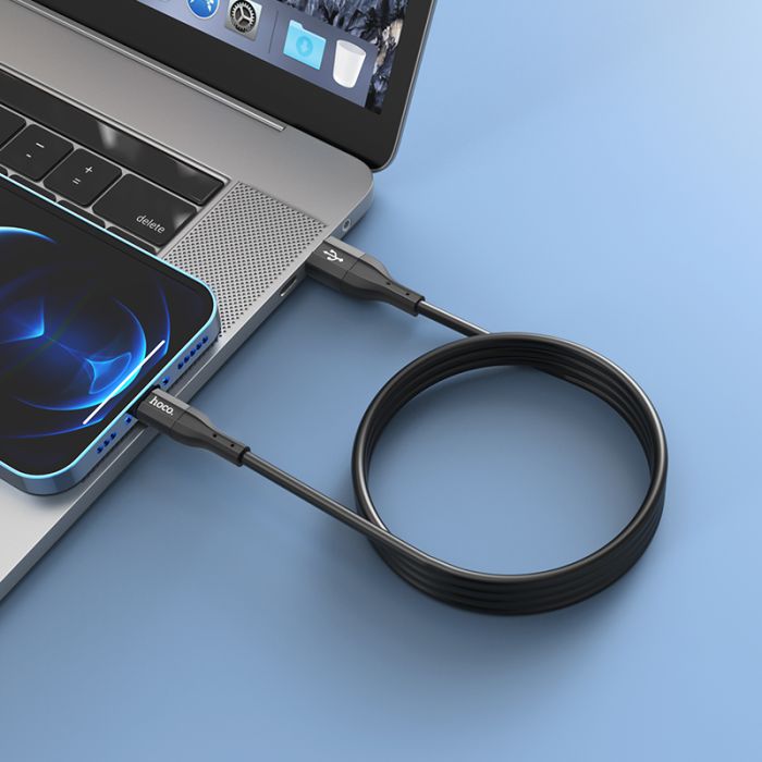 Кабель HOCO X72 Creator silicone charging data cable for iP Black (6931474761750)