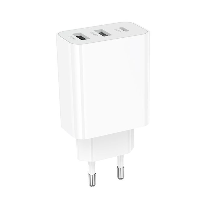 Мережевий зарядний пристрій BOROFONE BA105A Stellar three-port charger White (6941991125270)