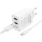 Мережевий зарядний пристрій з кабелем BOROFONE BA105A Stellar three-port charger set (Micro) (EU) White (6941991125294)