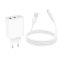 Мережевий зарядний пристрій з кабелем BOROFONE BA105A Stellar three-port charger set (Micro) (EU) White (6941991125294)