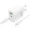 Мережевий зарядний пристрій з кабелем BOROFONE BA106A Stellar PD20W+QC3.0 charger set (C to iP) (EU) White (6941991125324)