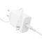 Мережевий зарядний пристрій з кабелем BOROFONE BA107A Stellar single port PD30W charger set (C to iP) (EU) White (6941991125355)