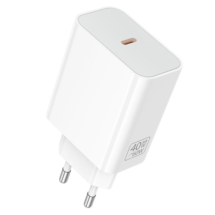 Мережевий зарядний пристрій BOROFONE BA109A Star single port PD40W charger (EU) White (6941991126888)