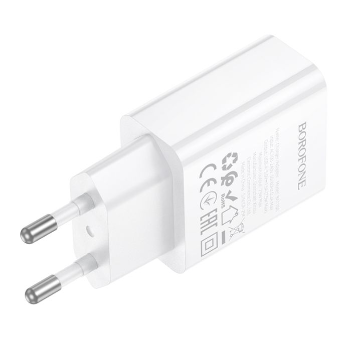 Мережевий зарядний пристрій BOROFONE BA110A Lemi single port charger (EU) White (6941991126949)