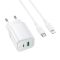 Мережевий зарядний пристрій з кабелем BOROFONE BAS83A Star PD20W+QC3.0 charger set (C to iP) (EU) White (6941991126796)