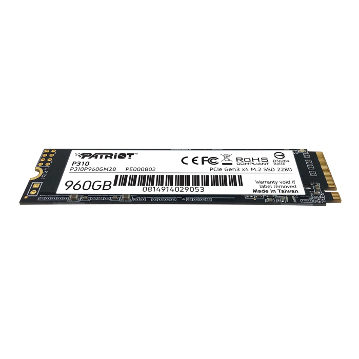 Накопичувач SSD M.2 Patriot P310 960GB NVMe 2280 PCIe 3.0x4 3D NAND TLC (P310P960GM28)