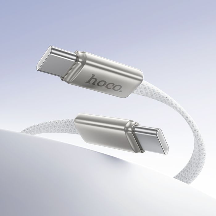 Кабель HOCO X125 Exceso 60W charging data cable C to C White (6942007671699)
