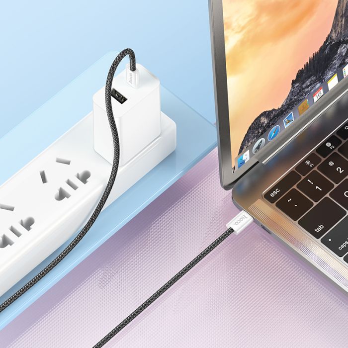 Кабель HOCO X104 Source 60W charging data cable Type-C to Type-C(L=1M) Black (6942007616850)