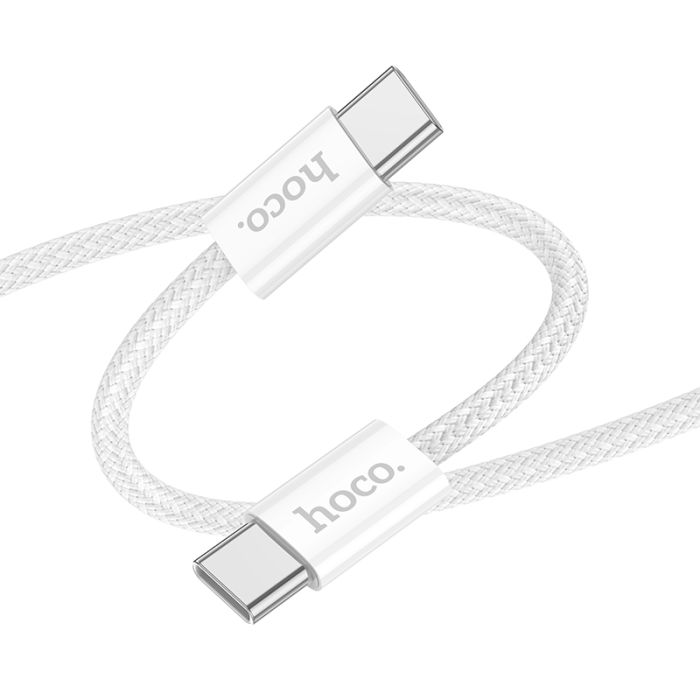 Кабель HOCO X104 Source 60W charging data cable Type-C to Type-C(L=1M) White (6942007616867)