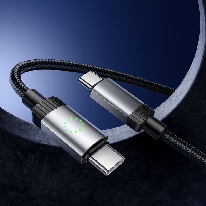 Кабель HOCO X117 Star 60W charging data cable C to C Black (6942007652582)