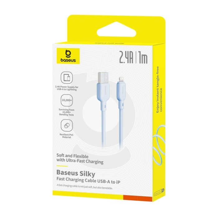 Кабель Baseus Silky Series Fast Charging Cable USB to iP 2.4A 1m Galaxy Blue (P10377702313-00)