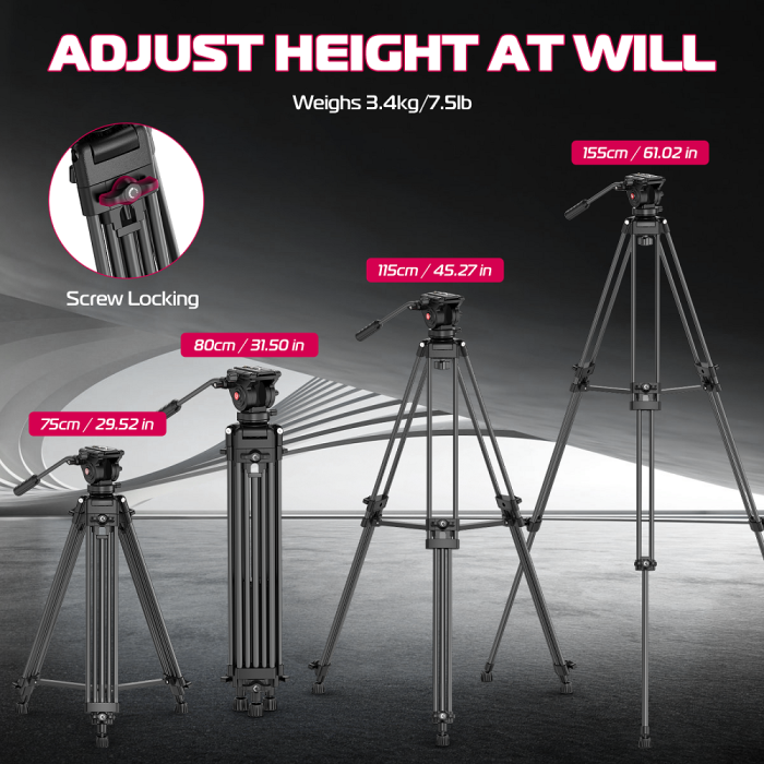 Штатив Ulanzi MT-81 Tripod (80-155cm) Black (T080GBB1)