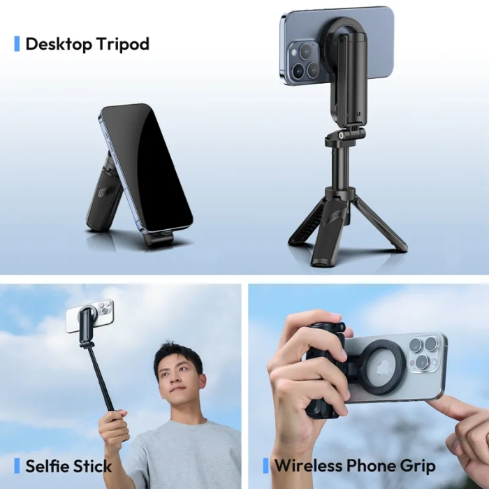 Селфі-монопод Ulanzi JJ03 3-in-1 Magnetic Phone Tripod with Remote Control Black (T090)