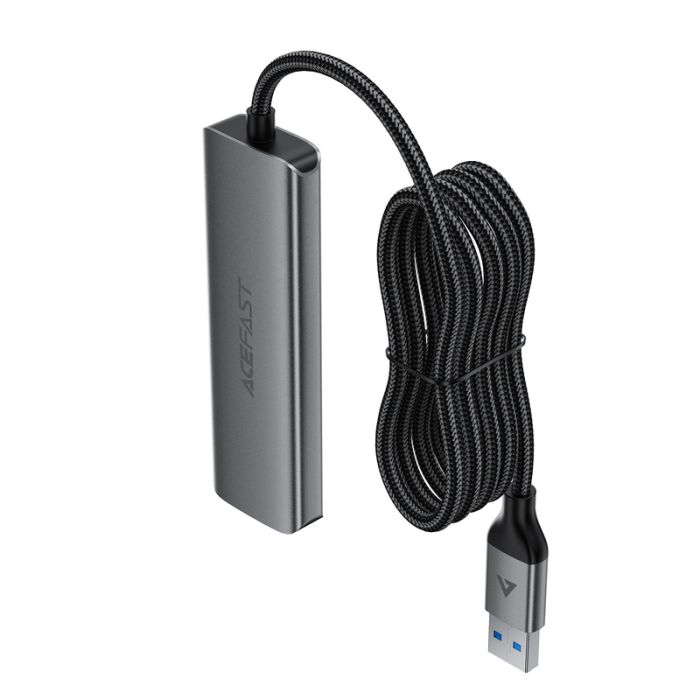 USB-хаб ACEFAST J17 USB-A  4-in-1 HUB Metal Gray (6974316285922)