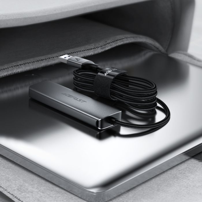 USB-хаб ACEFAST J17 USB-A  4-in-1 HUB Metal Gray (6974316285922)