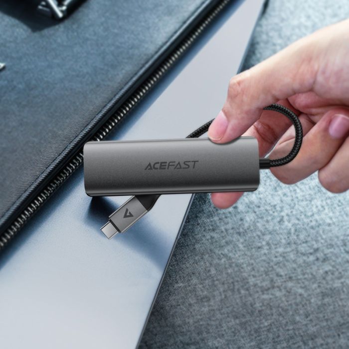 USB-хаб ACEFAST J15 USB-C 4-in-1 HUB Metal Gray (6974316285908)