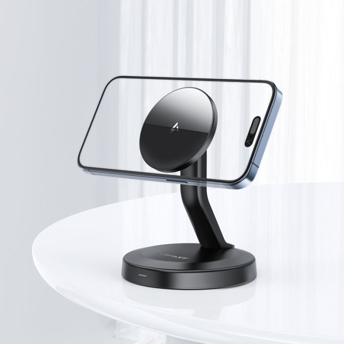 Бездротовий мультизарядний пристрій ACEFAST E26 desktop mobile phone wireless charging holder Black (6974316284819)