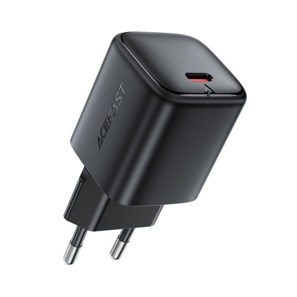 Мережевий зарядний пристрій ACEFAST A136 PD40W mini GaN USB-C fast charger Black (6974316286233)