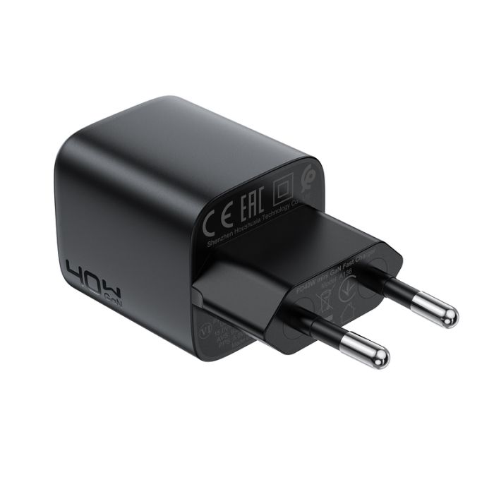 Мережевий зарядний пристрій ACEFAST A136 PD40W mini GaN USB-C fast charger Black (6974316286233)