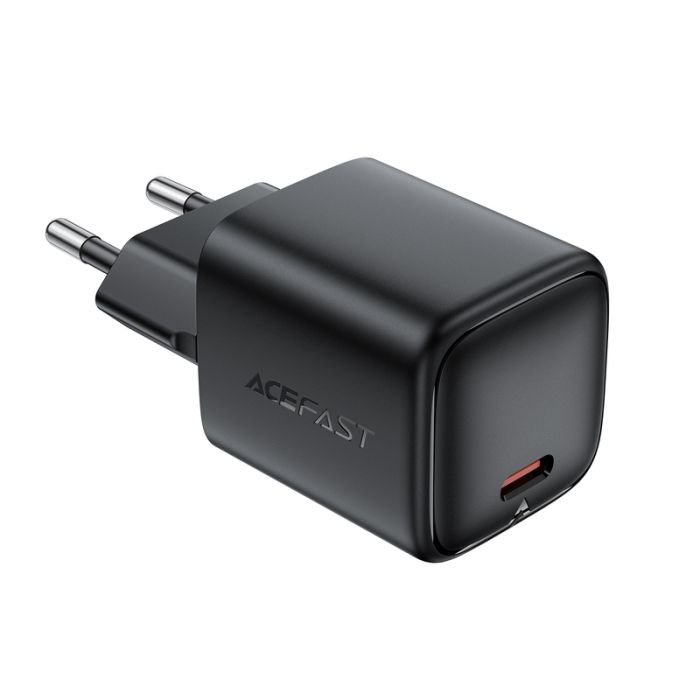 Мережевий зарядний пристрій ACEFAST A136 PD40W mini GaN USB-C fast charger Black (6974316286233)