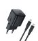Мережевий зарядний пристрій з кабелем ACEFAST A117 PD20W mini GaN fast charger set(P16),black  Black (6974316286509)