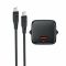Мережевий зарядний пристрій з кабелем ACEFAST A117 PD20W mini GaN fast charger set(P16),black  Black (6974316286509)