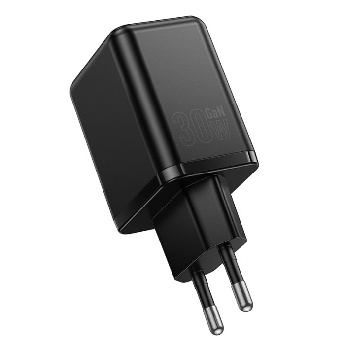 Мережевий зарядний пристрій HOCO C157A Smart PD30W+QC3.0 multi-protocol charger(EU) Black (6942007663847)