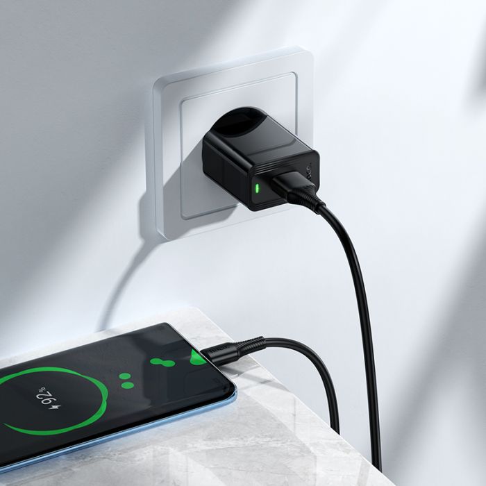 Мережевий зарядний пристрій HOCO CS91A Leader single-port charger(EU) Black (6942007670975)