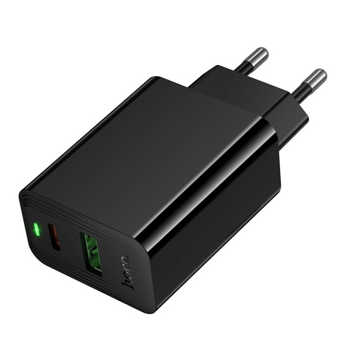 Мережевий зарядний пристрій HOCO CS94A Leader PD20W+QC3.0 charger(EU) Black (6942007671101)
