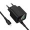 Мережевий зарядний пристрій HOCO CS82A Excellent single port PD20W charger with digital display set(C to iP) Black (6942007664509)