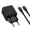 Мережевий зарядний пристрій HOCO CS82A Excellent single port PD20W charger with digital display set(C to iP) Black (6942007664509)