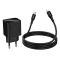 Мережевий зарядний пристрій HOCO CS82A Excellent single port PD20W charger with digital display set(C to iP) Black (6942007664509)