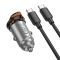 Автомобільний зарядний пристрій HOCO NZ16 Rigorous single port PD30W car charger set(C to C) Metal Grey (6942007644730)