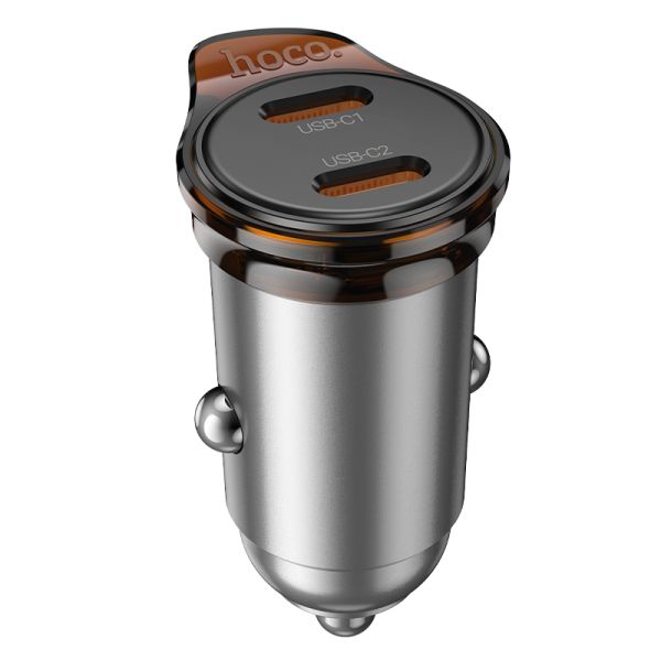 Автомобільний зарядний пристрій HOCO NZ16B Rigorous PD45W(2C) car charger Metal Grey (6942007644778)