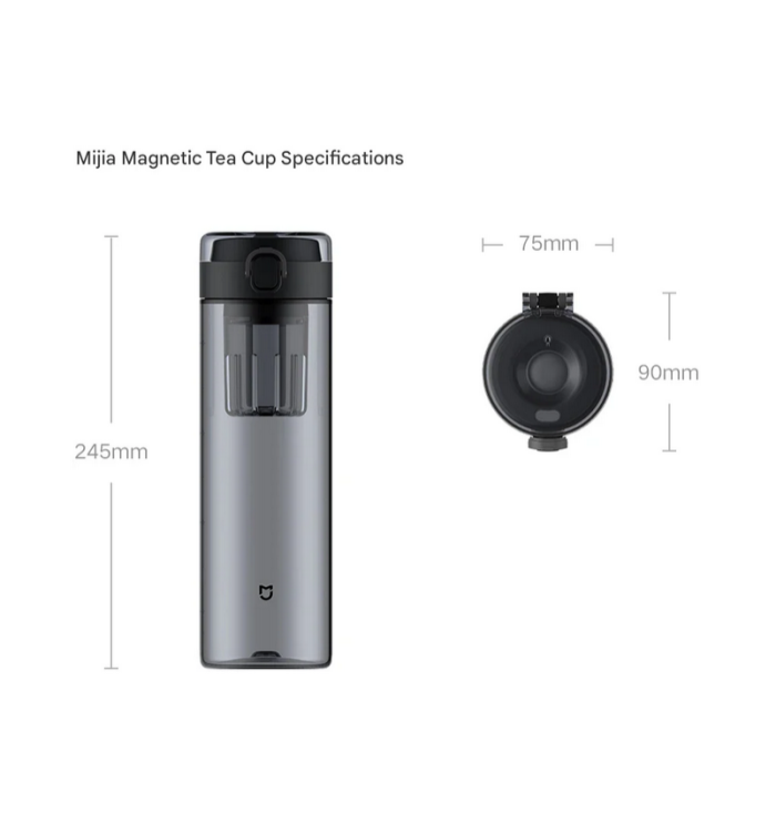 Магнітна пляшка для води та чаю Xiaomi Mijia Magnetic Tea Storage Cup Black (BHR089TCN)