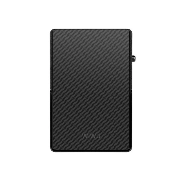 Картхолдер WIWU Warriors Carbon Magsafe Metal Stand Card Holder MW-007 Black (6977703654622)