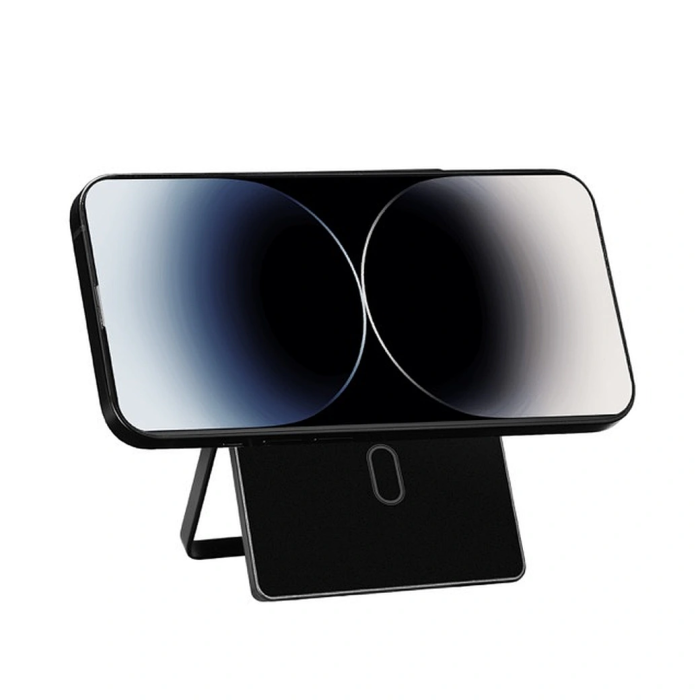 Картхолдер WIWU Warriors Carbon Magsafe Metal Stand Card Holder MW-007 Black (6977703654622)