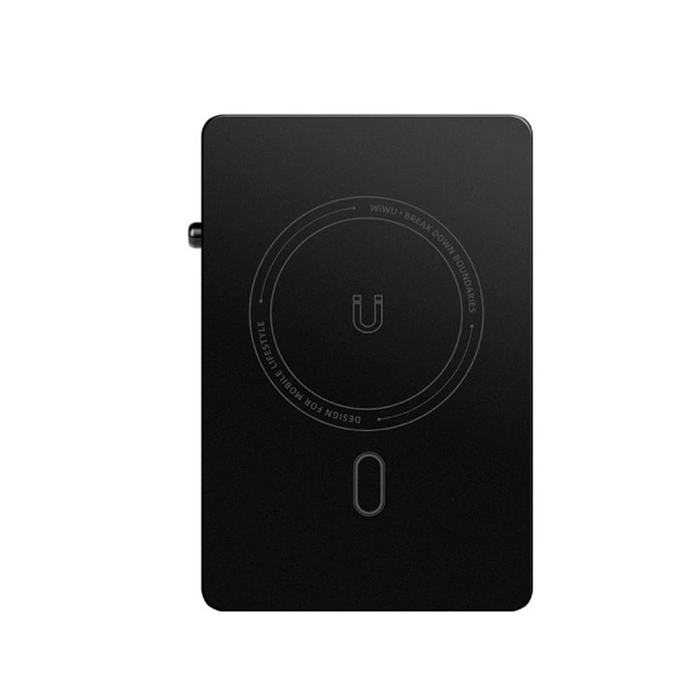Картхолдер WIWU Warriors Carbon Magsafe Metal Stand Card Holder MW-007 Black (6977703654622)