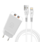 Мережевий зарядний пристрій з кабелем WUW-T55 2USB/3.1A set IP (6972573333998)