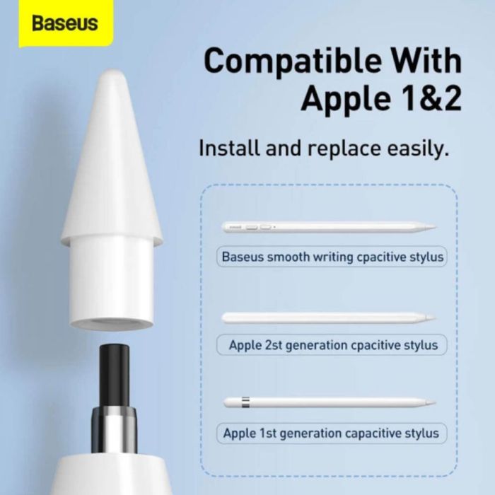 Змінні наконечники для стилуса Baseus Smooth Writing Capacitive Stylus Tips Moon White（2pcs） (P80015906213-00)