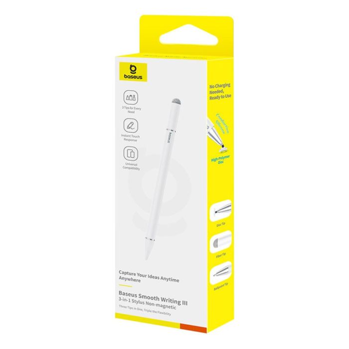 Стилус Baseus Smooth Writing III 3-in-1 Passive Stylus Non-magnetic Version Moon White (P80080804213-00)