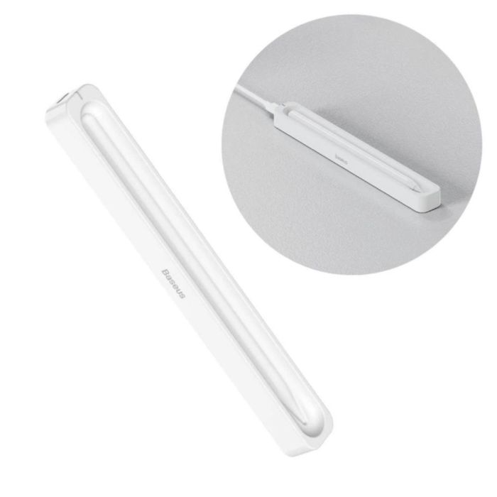 Кейс для зарядки стилуса Baseus Smooth Writing Stylus Wireless Charging Case Moon White (With Simple Charging Cable Type-C 3A 0.3m) (P80015907213-00)
