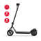 Електросамокат NIU KQi 100P Gray 9.5", 300(600)W, 5.2Ah, 29km, 25km/h, 15%, App, 17,3 kg (KCP34GG1E11)