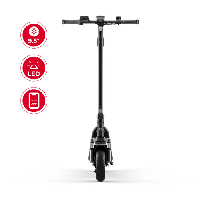 Електросамокат NIU KQi 100P Gray 9.5", 300(600)W, 5.2Ah, 29km, 25km/h, 15%, App, 17,3 kg (KCP34GG1E11)