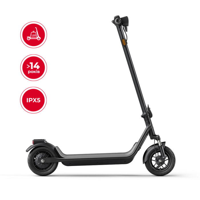 Електросамокат NIU KQi 100P Gray 9.5", 300(600)W, 5.2Ah, 29km, 25km/h, 15%, App, 17,3 kg (KCP34GG1E11)