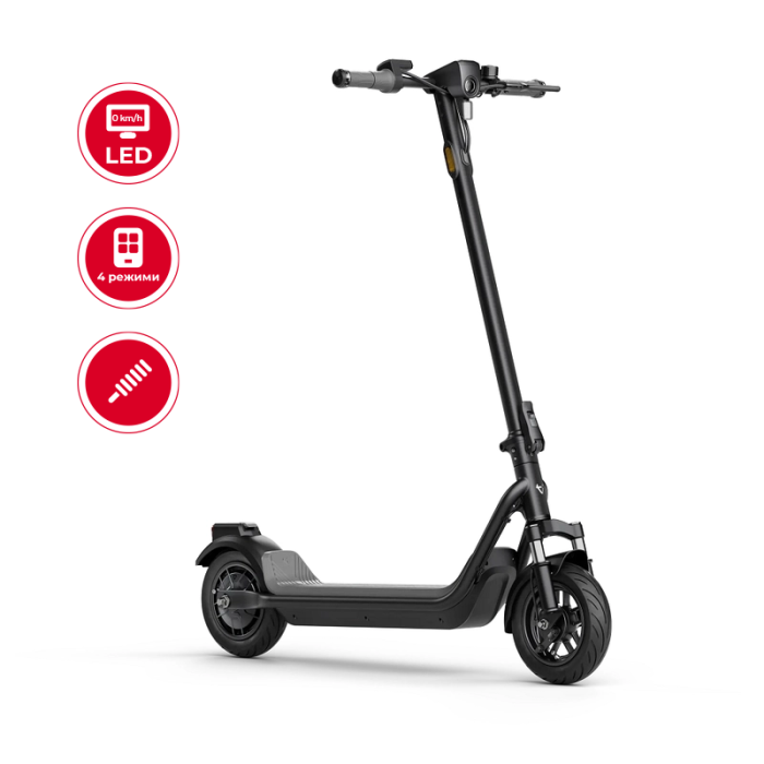 Електросамокат NIU KQi 100P Gray 9.5", 300(600)W, 5.2Ah, 29km, 25km/h, 15%, App, 17,3 kg (KCP34GG1E11)