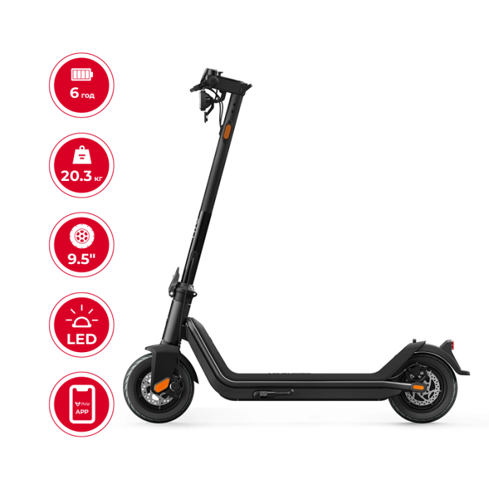 Електросамокат NIU KQi3 Pro Black 9.5", 350(700)W, 10.4Ah, 50km, 25km/h, 20%, App, 20,3 kg (K3P31EB1E11)