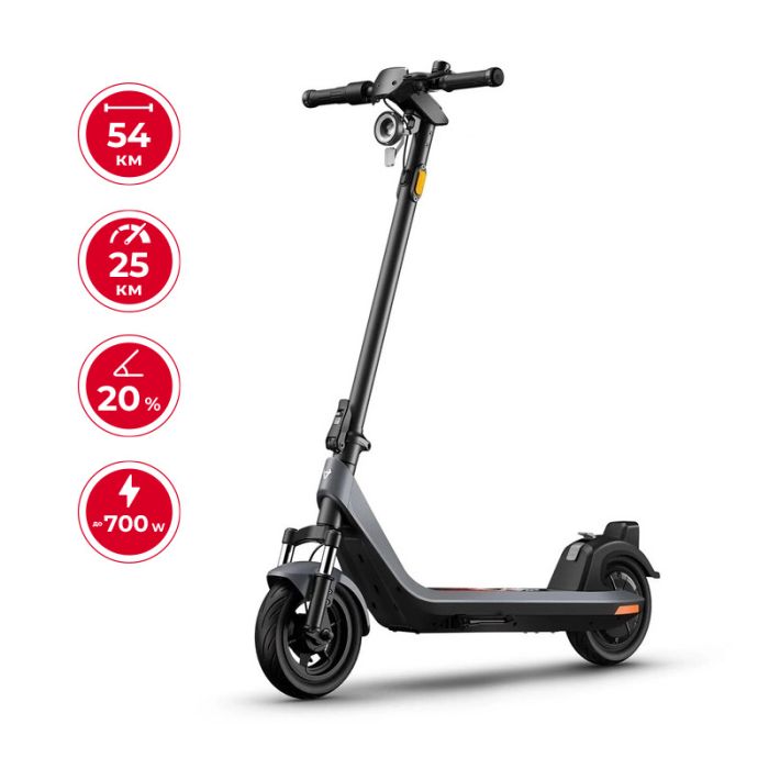 Електросамокат NIU KQi 200P Gray 10", 350(700)W, 7.8Ah, 54km, 25km/h, 20%, App, 19,7 kg (KDP32EG1E11)