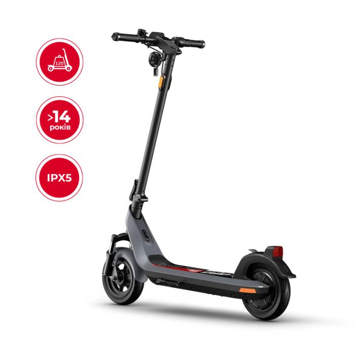Електросамокат NIU KQi 200P Gray 10", 350(700)W, 7.8Ah, 54km, 25km/h, 20%, App, 19,7 kg (KDP32EG1E11)